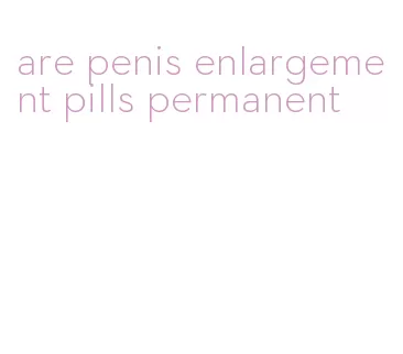 are penis enlargement pills permanent