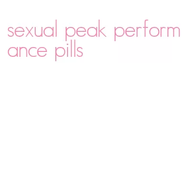 sexual peak performance pills